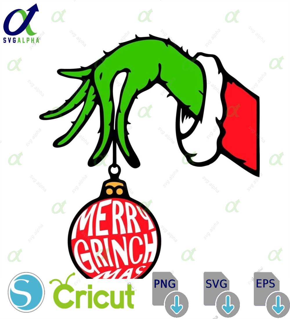 Grinch Hand Svg Layered Ornament Cut File Digital Download
